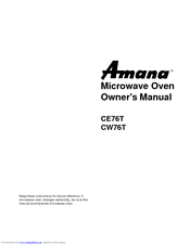 Amana CE76T Owner's Manual