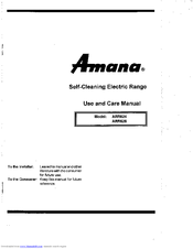 Amana ARR624 Use & Care Manual