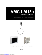 AMC AMC i-M15a Instructions For Installation & Operation