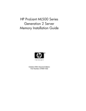 HP ProLiant ML500 Series G2 Installation Manual