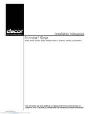 Dacor Distinctive DR30DI-C Installation Instructions Manual