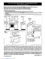 Kenmore 9410 - 30 in. Electric Range Installation Instructions Manual
