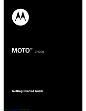 Motorola MOTO ZN200 - MOTO ZN200 Getting Started Manual