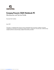 Compaq Presario CQ35-200 - Notebook PC Maintenance And Service Manual