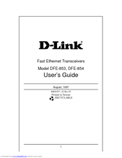 D-Link DFE-854 - Transceiver - External User Manual