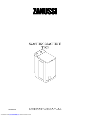 Zanussi T 503 Instruction Manual