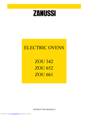 Zanussi ZOU 652 Instruction Booklet