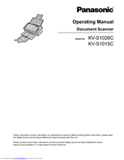 Panasonic KV-S1015C Operating Manual