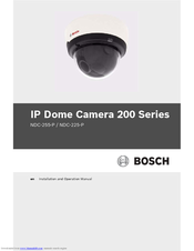 Bosch NDC-225-P Installation And Operation Manual