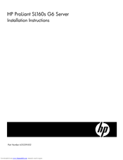 HP ProLiant SL160s G6 Installation Instructions Manual