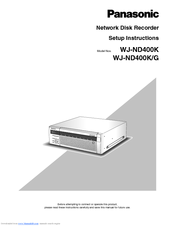Panasonic WJ-ND400K Setup Instructions