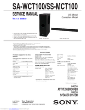 Sony SA-WCT100 Service Manual