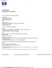 HP Model 745 - VME Workstation Declaration Of Conformity