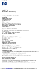 HP Model 745 - VME Workstation Declaration Of Conformity