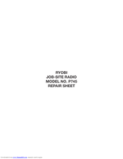 Ryobi P745 Repair Sheet