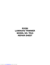 Ryobi TR45K Repair Sheet