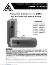 Amtrol EXTROL AX-100(V Installation, Operation & Service Instructions