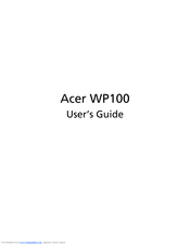Acer WP100 User Manual