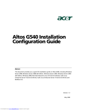 Acer Altos G540 Series Installation &  Configuration Manual