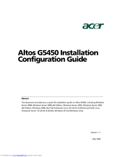 Acer Altos G5450 Series Installation &  Configuration Manual