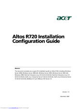 Acer Altos R720 Series Installation &  Configuration Manual