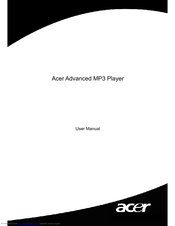 Acer Advanced MP3 Player User Manual