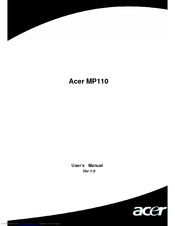 Acer MP110 User Manual