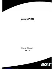 Acer MP-S10 User Manual