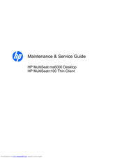 HP MultiSeat t100 - Thin Client Maintenance And Service Manual