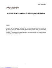 Panasonic AG-HCK10G Specification Sheet