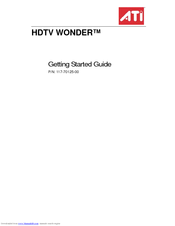 ATI Technologies TV Wonder USB Edition Getting Started Manual