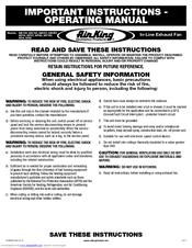 Air King AIF8X Operating Manual