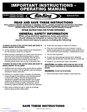 Air King ES80DG Operating Manual