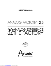 Arturia Analog Factory 2.5 User's Manual