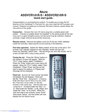 Akura ASDVCR141R-S Quick Start Manual