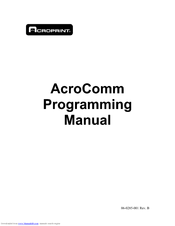 Acroprint Acrocomm program Programming Manual