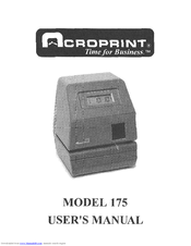Acroprint 175 User Manual