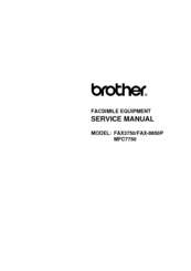 Brother FAX-8650P Service Manual