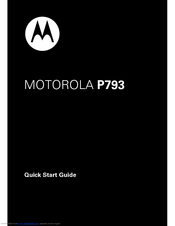 Motorola P793 Quick Start Manual