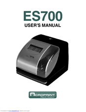 Acroprint Es700 User Manual Pdf Download Manualslib