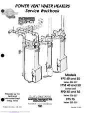 A O Smith Fps 75 Technical Information Pdf Download Manualslib