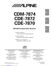 Alpine Cdm 7874 Manuals Manualslib