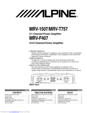 Alpine Mrv 1507 Owner S Manual Pdf Download Manualslib