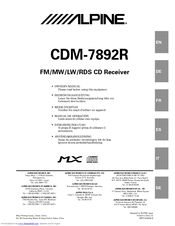 Alpine CDM-7892R Manuals | ManualsLib