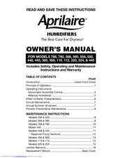 Aprilaire 760 Manuals Manualslib