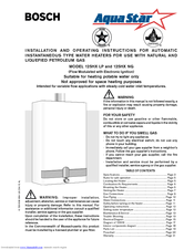 Bosch AquaStar 125HX NG Manuals | ManualsLib