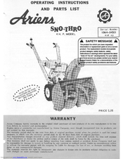 Ariens Sno Thro 10m4 04501 Operating Instructions Manual Pdf Download Manualslib