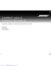 Bose CineMate Series II Manuals | ManualsLib