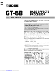 Boss GT-6B Manuals | ManualsLib