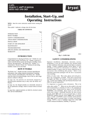 Bryant Airt Purifier Installation Operating Instructions Manual Pdf Download Manualslib